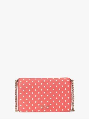 Kate Spade Spencer Dots Chain Wallet in Peach Melba Multi
